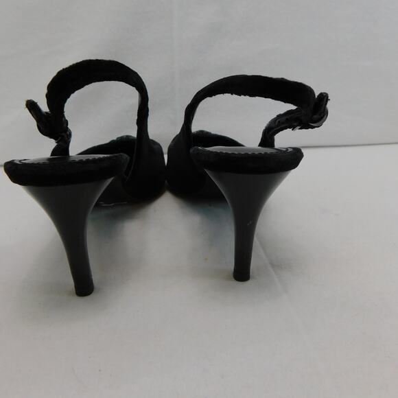 Tory Burch Women's Black Eleanor Velvet Slingback Pumps - Size 7.5 Shoes - Picture 5 of 14
